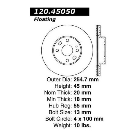Centric StopTech Premium Cryostop Rotor; Front, StopTech 120.45050CRY